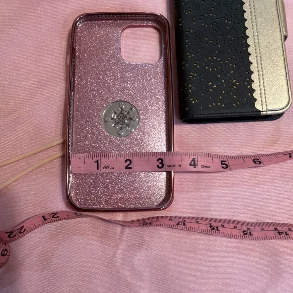 2 iphone 13 pro‎ max case cute New Glitter, Wallet Mirror